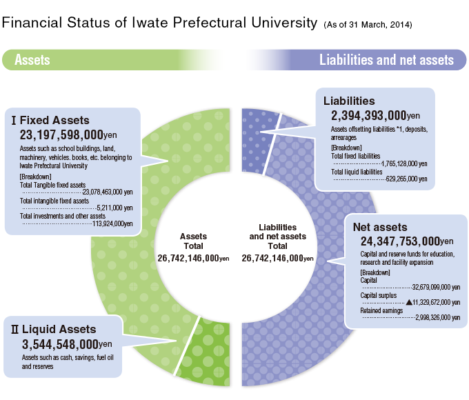 Financial Status of Iwate Prefectural University (As of 31 March, 2014)