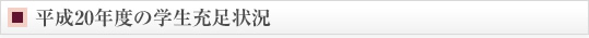 平成20年度の学生充足状況