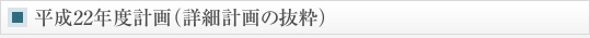 平成22年度計画（詳細計画の抜粋）