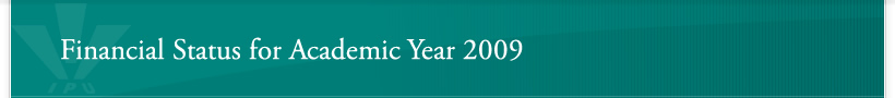 Financial Status for Academic Year 2009