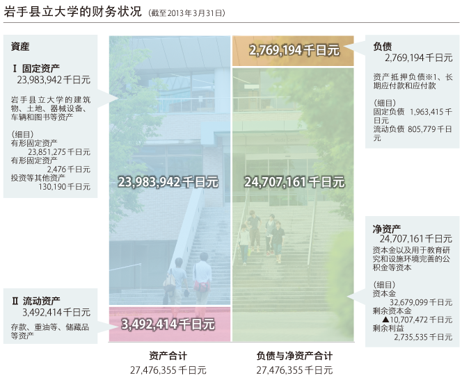 岩手县立大学的财务状况（截至2013年3月31日）