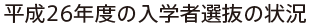 平成25年度の入学者選抜の状況