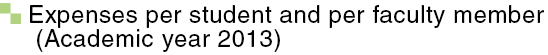 Expenses per student and per faculty member (Academic year 2013)