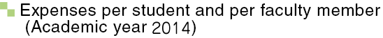 Expenses per student and per faculty member (Academic year 2013)