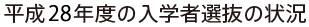 平成28年度の入学者選抜の状況