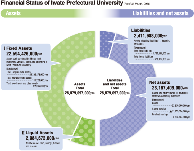 Financial Status of Iwate Prefectural University (As of 31 March, 2016)